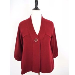 CHELSEA THEODORE Red CARDIGAN SWEATER L 12 14